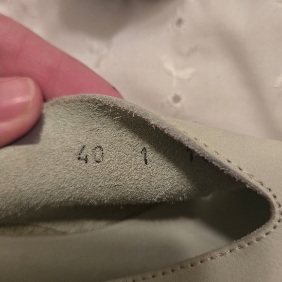 Arche French Leather Slingback Wedge Sandal Off White Peep Toe 90s Size 40 - Picture 12 of 12